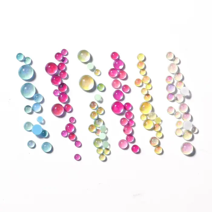 1 boîte arc-en-ciel sirène larmes Nail Art breloques Macaron bulle perles