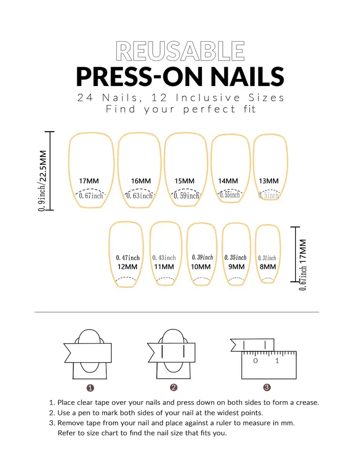 Un ensemble complet de 24 faux ongles moyens en forme de cercueil avec un design dégradé pêche