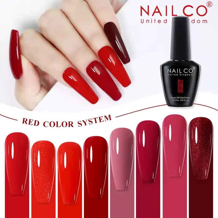 NAILCO rouge Gel vernis à ongles vin violet Semi Permanent tremper UV Gel