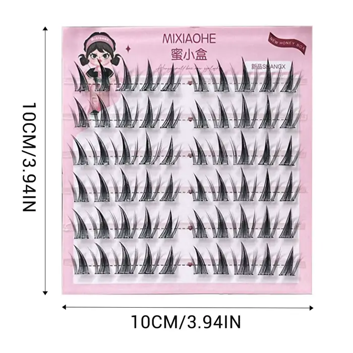 Extension de cils naturelle bricolage Manga Style coréen 11-13mm bricolage en forme de W cils segmen