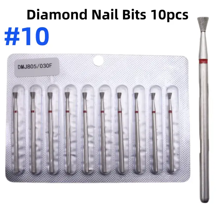 Ensemble de 10 embouts de perceuse à ongles en diamant pour manucure russe – Préparation des cuticul