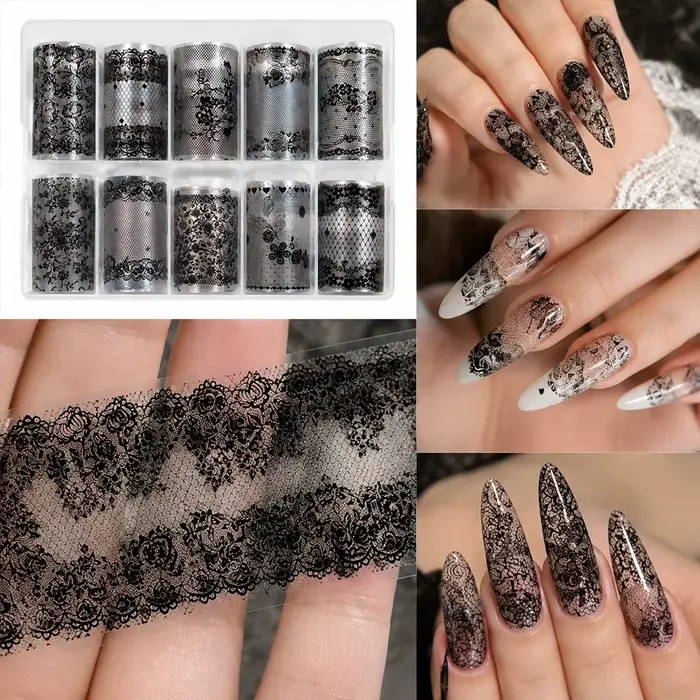 Autocollants pour ongles en dentelle