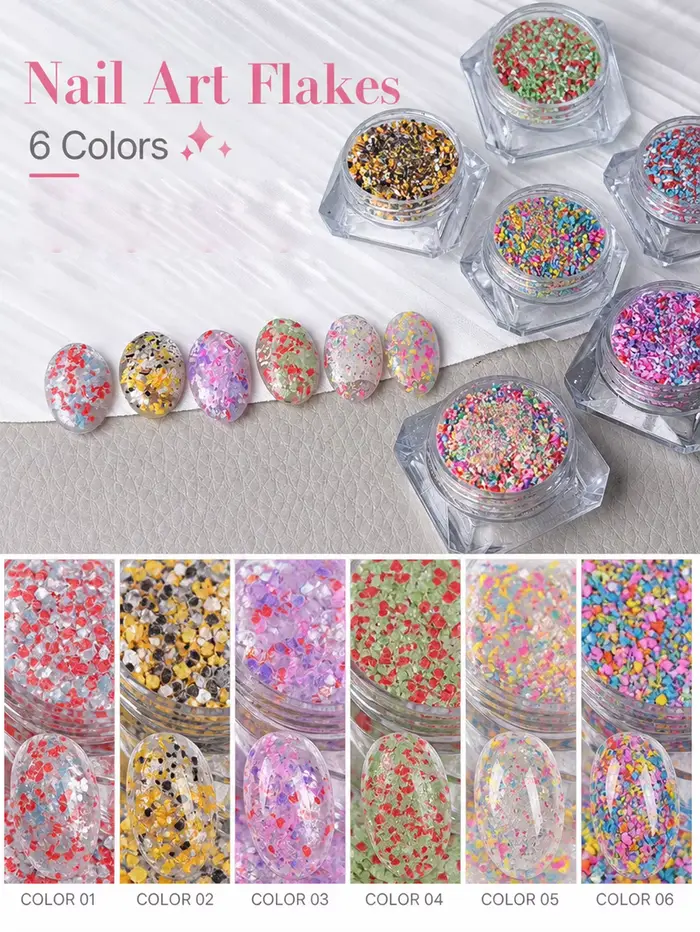 6 poudres à ongles enrichies en dopamine avec effet givré
