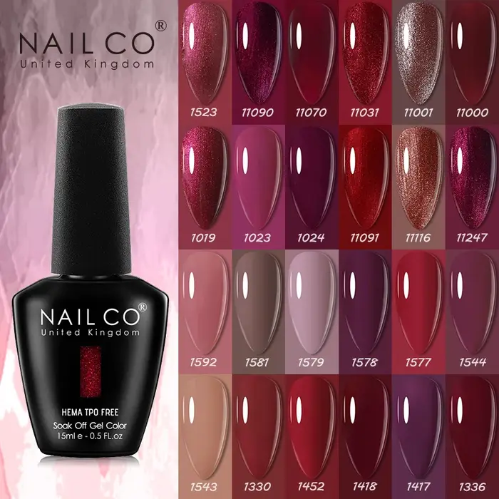 NAILCO 15ml Série sans HEMA ni TPO Vernis Gel Couleur Café Rouge Hivernal Gellak Design Laque Nail Art Manucure