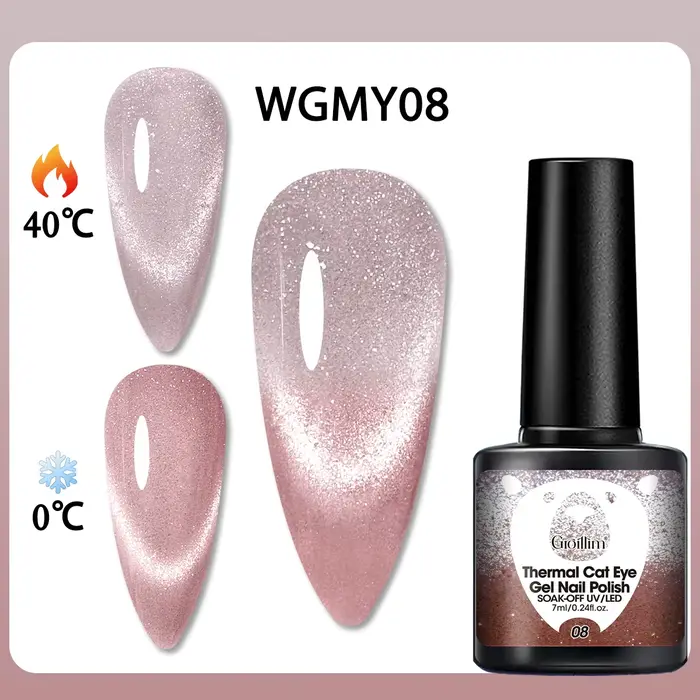 Une bouteille de vernis à ongles gel à couleur changeante et sensible à la chaleur