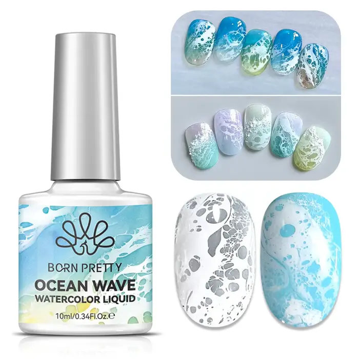 Vernis à ongles gel 10ml Océan Blanc Effet Bulles, Gel UV/LED à bulles creuses et dentelle, pour Nai