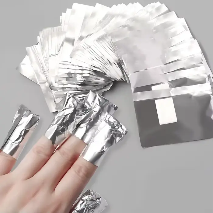 100 pièces sac feuille d'aluminium Nail Art tremper le vernis à ongles enlèvement enveloppes serviette Gel dissolvant
