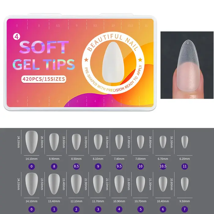 420 pièces/boîte Version givrée faux ongles presse