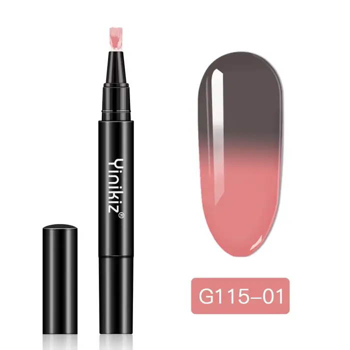 Stylo de colle pour vernis à ongles Gel UV, changement progressif de couleur, température 5ml, rotat