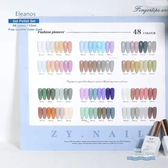 Eleanos crème glacée 48 pièces 15ML Gel de couleur UV translucide nu rose gelée Gel vernis à ongles sirop laiteux Gel
