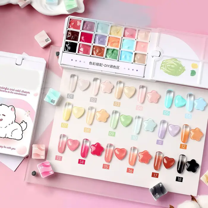 NOUVEAU Gel de modelage pour ongles 18 couleurs