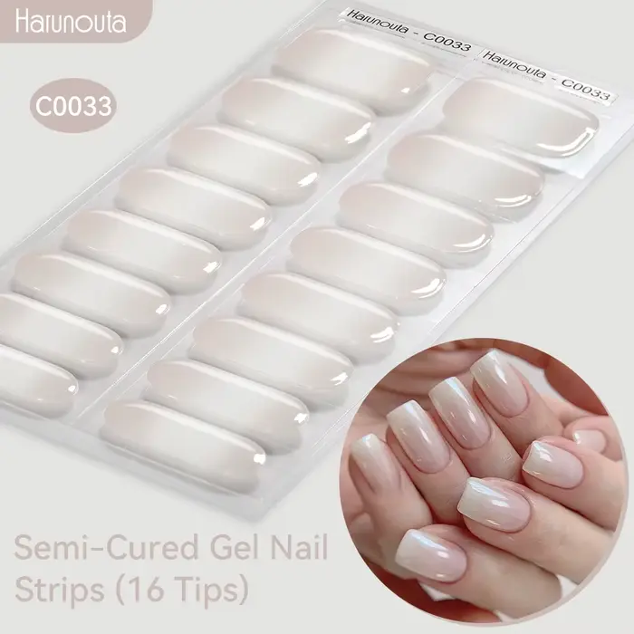 Harunouta dégradé Semi-durci Gel autocollant pour ongles longue durée UV autocollant pour ongles UV/