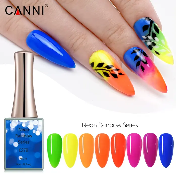 CANSettlement-Verhéritage à ongles néon arc-en-ciel