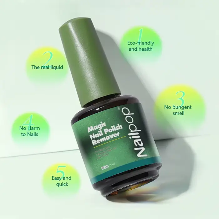 NAILPOP magique Gel dissolvant de vernis ongles conseils tremper UV/LED nettoyant couche de finition fonction Gel supprimer rapide 3-5 minutes enlever outils 15ml