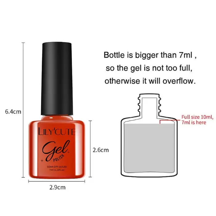 LILYCUTE 7ml or scintillant paillettes Gel vernis à ongles Semi Permanent UV Gel à tremper UV LED