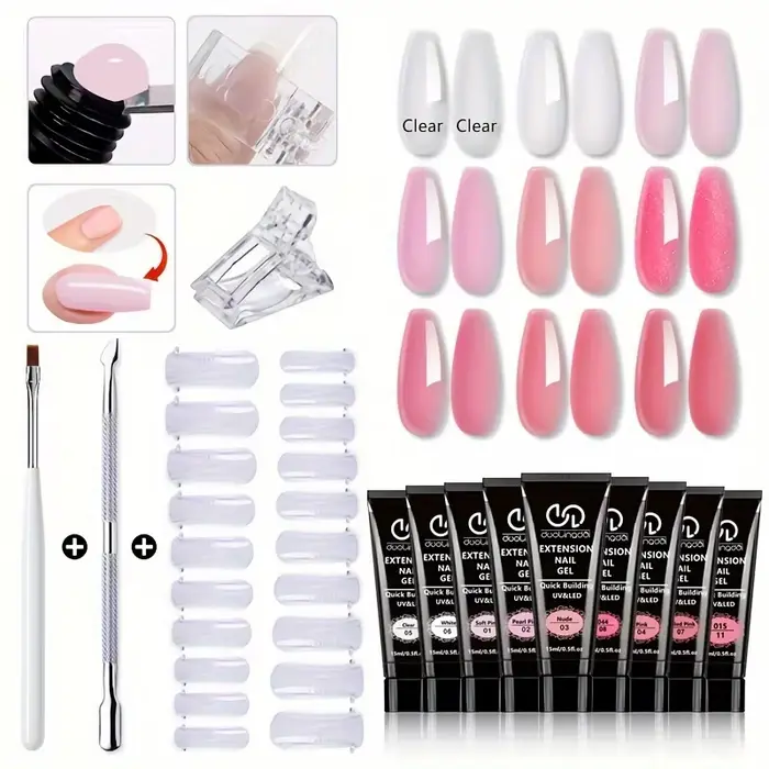 Kit Nail Art Salon & Home – Ensemble d'extension de gel à construction rapide sans odeur de 0,51 oz