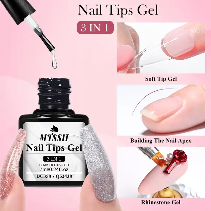 Gel de pointes d'ongles souples 3 en 1