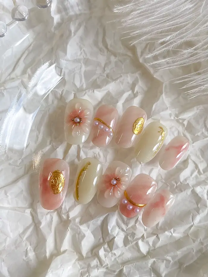 10 pièces de faux ongles courts carrés-ronds personnalisés