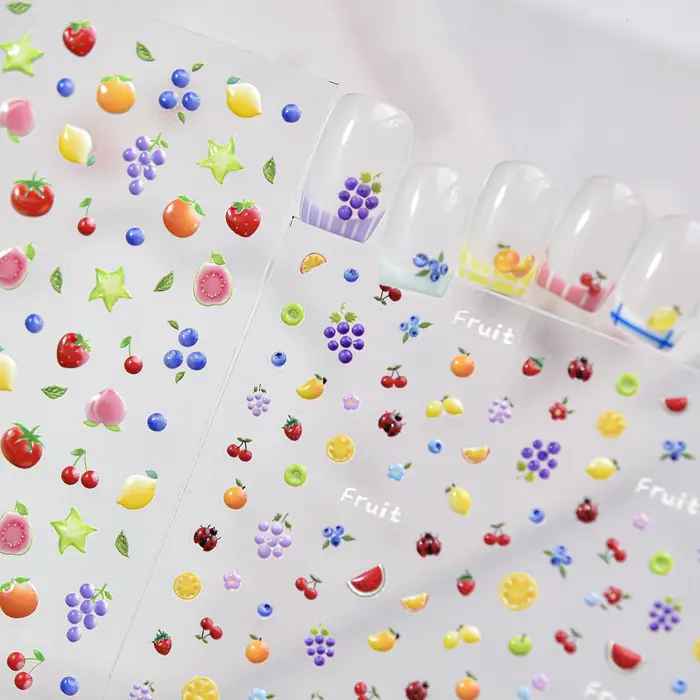 Autocollants pour ongles aux couleurs de la dopamine