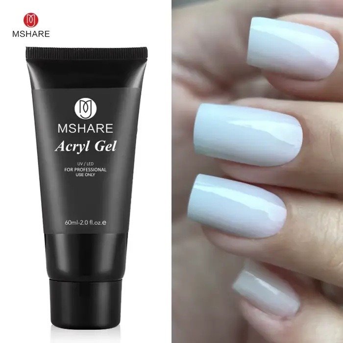 MSHARE Poly ongles Gel acrylique 60ml constructeur UV Led Acrylgel ongles Extensions acrylique rose 