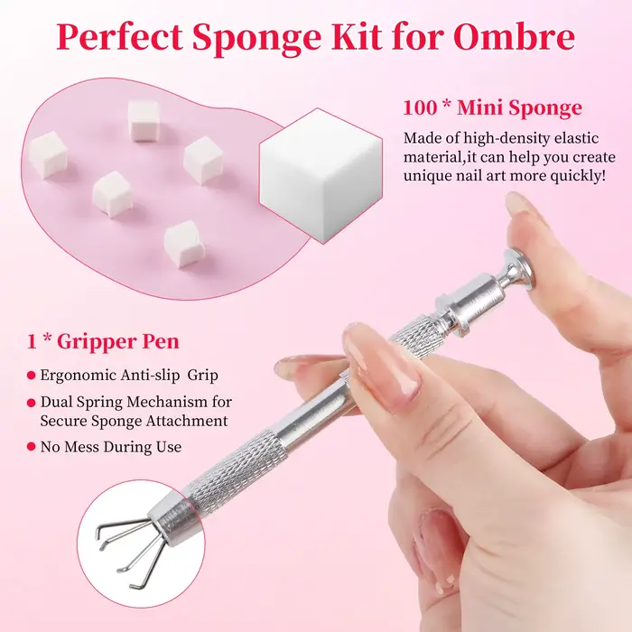 Gel à ongles coussiné, gel UV pour ongles à dégradé blush