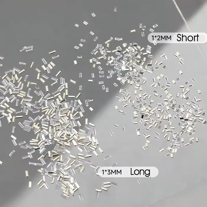Strass réfléchissants pour ongles, 50 pièces, bande fine argentée, bandes de cristal pour Nail Art, 