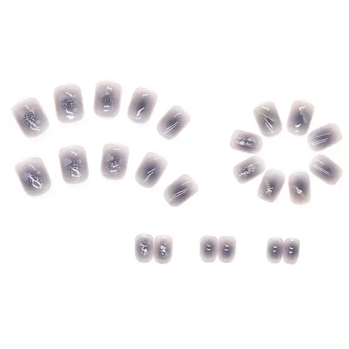 Faux ongles de cercueil courts et ronds réutilisables à couverture complète avec colle