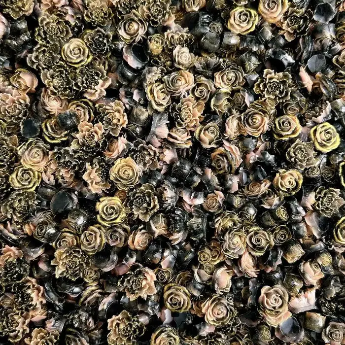 Breloques à ongles en résine incrustée de feuille d'or