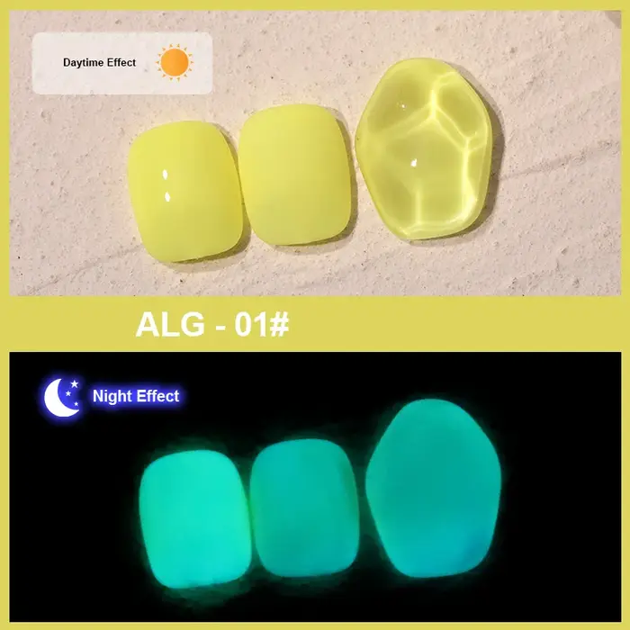 AS Vernis à ongles gel fluorescent vert qui brille dans le noir