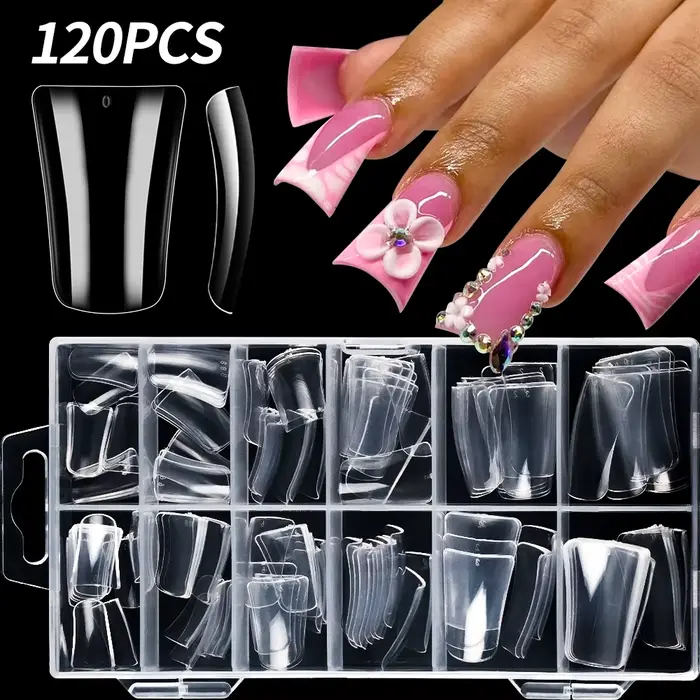 Faux ongles en bec de canard transparent