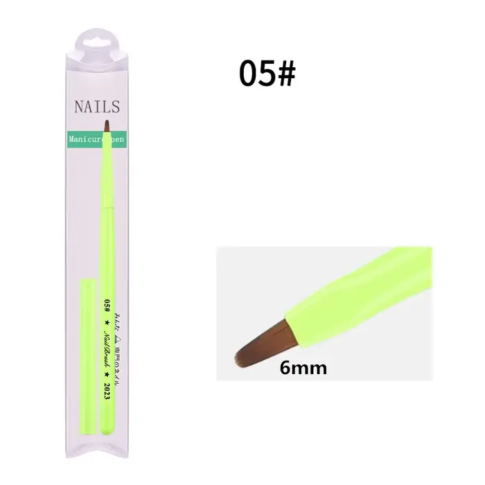 Brosse à ongles verte, brosse à Gel pour manucure, stylo d'extension de Gel UV acrylique, vernis à o