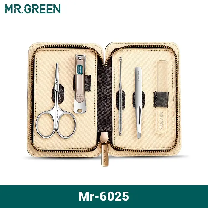 MR.GREEN – ensemble de manucure 5 en 1, Kit Simple et pratique, étui en cuir contrastant, coupe-ongl