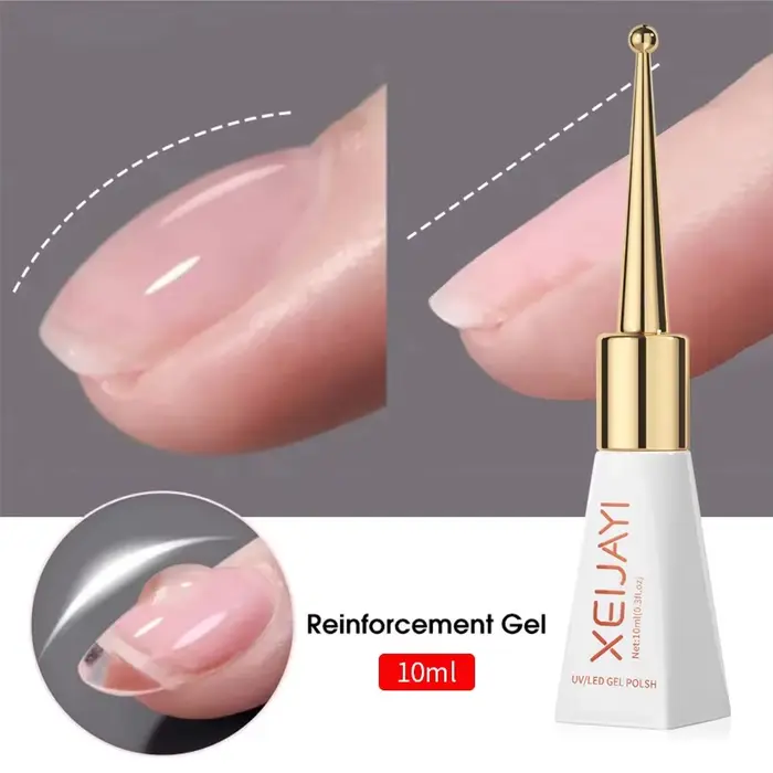 1/2 pièces couche de Base couche de finition et renfort pour les ongles, couche en caoutchouc transp