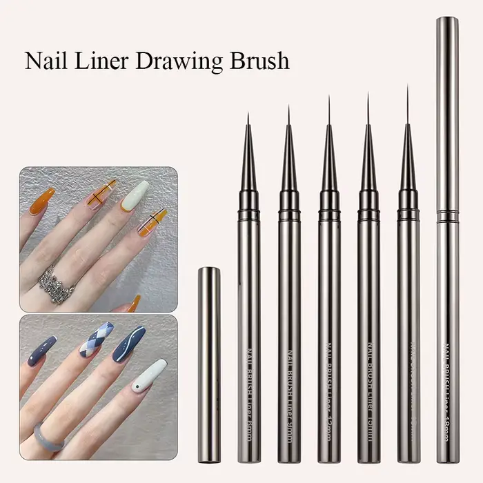 BORN PRETTY brosse à ongles bricolage dessin peinture fleur ligne rayures stylo poignée en métal UV Gel Nail Art brosses outil de manucure