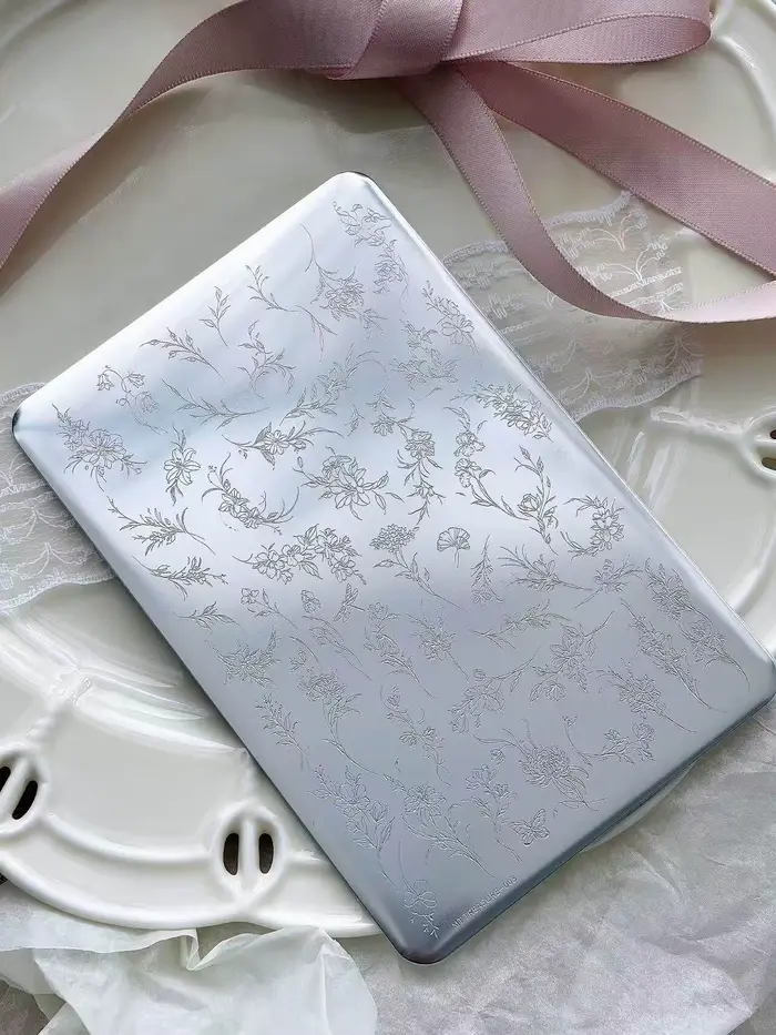 Plaque de transfert en acier inoxydable pour nail art