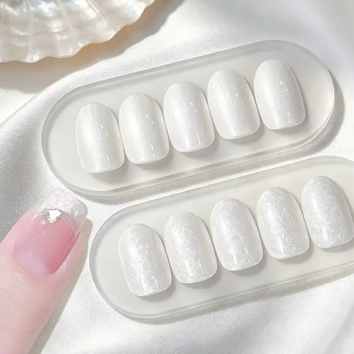 MIANEL 2026 Nouveau Gel à Ongles Blanc Onirique à Texture Tourbillonnante