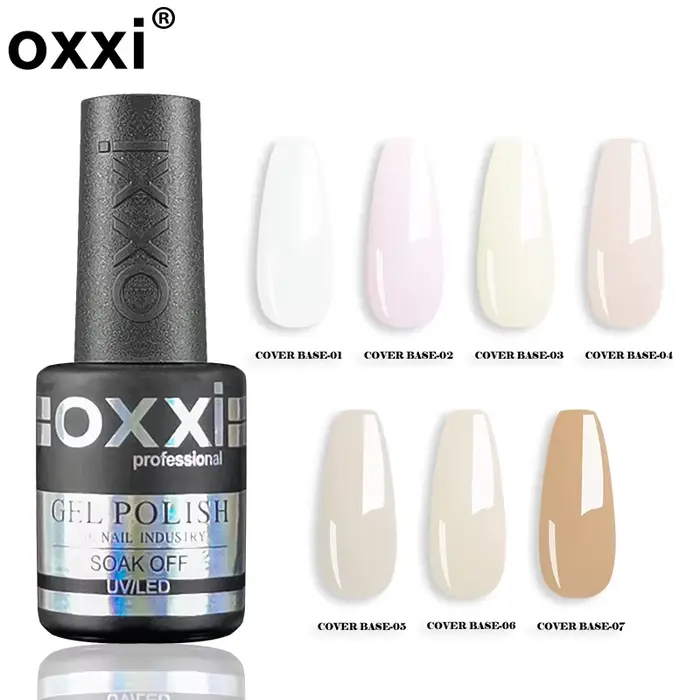 OXXI 10ml Base Naturelle pour Vernis Gel Semi-Permanent Nude Caoutchouc Gellac Ongles Art Couleur Gelée UV