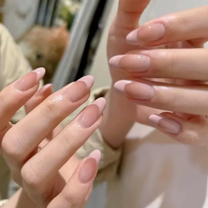 10 pièces presse à la main sur les ongles couverture complète strass Design français amande faux ongles artificiels portable manucure ongles conseils Art