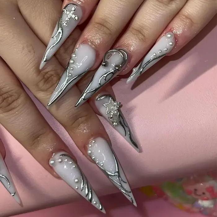 70 pièces breloques pour ongles en forme d'étoile