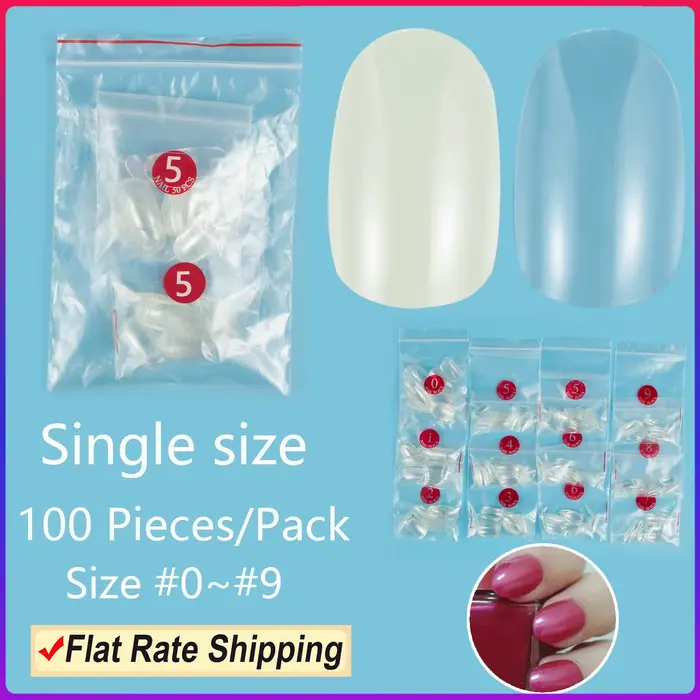 Forme ronde moyenne 100 pièces taille unique faux ongles conseils 10 tailles disponibles couverture complète recharge