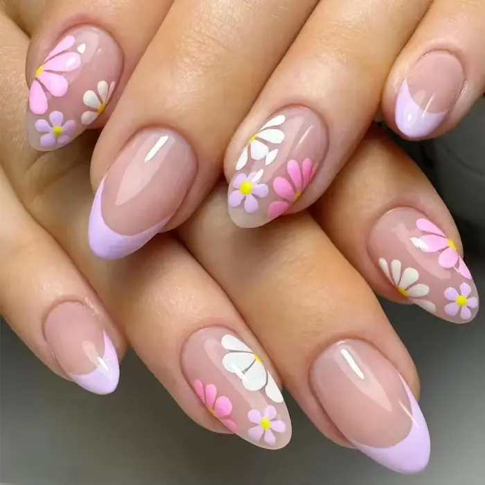 Faux ongles courts à pression en amande