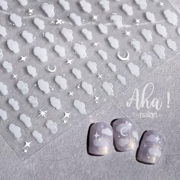 Autocollants pour ongles Cloud Star Moon