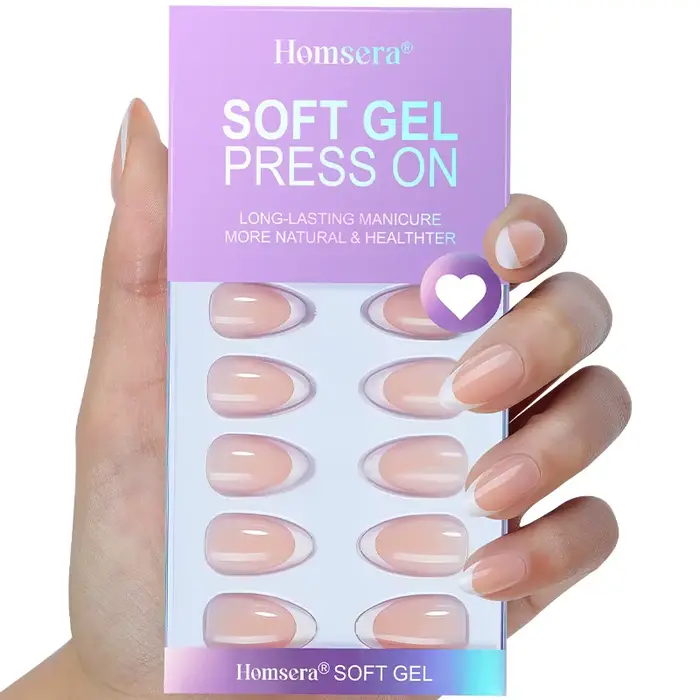 32 faux ongles courts en forme d'amande