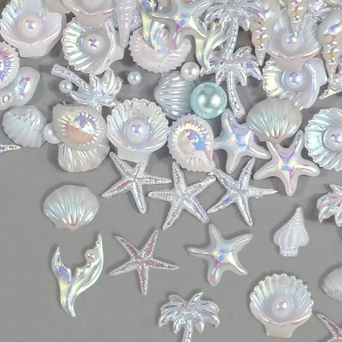 Lot de 12 boîtes de 12 compartiments pour décoration d'ongles : étoiles de mer