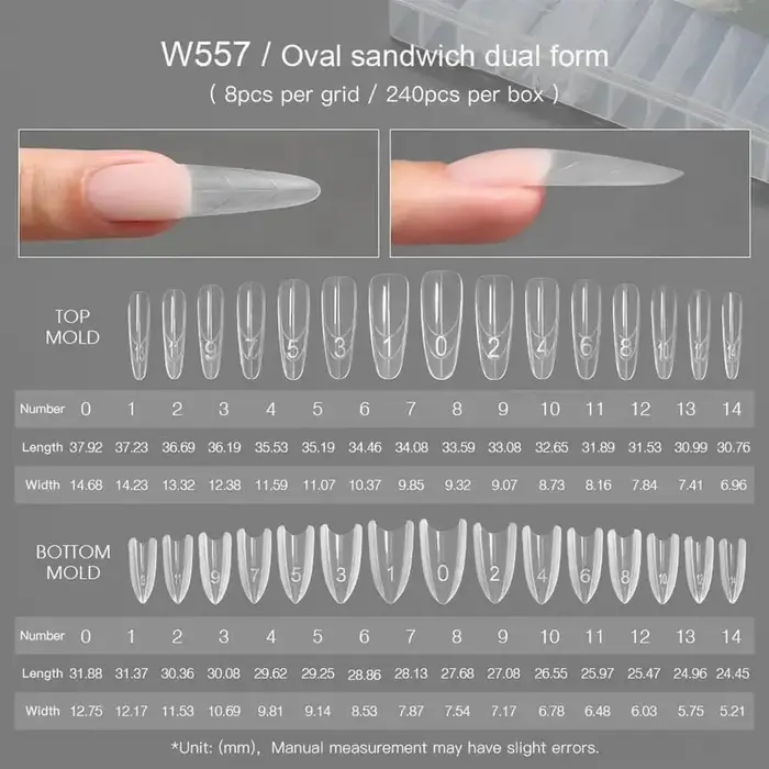 Formes d'ongles pour Gel 240 pièces translucide manucure artisanat Gel
