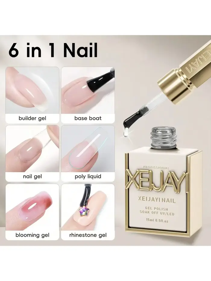 Système de gel pour ongles multifonction 6 en 1 – Kit tout-en-un pour base