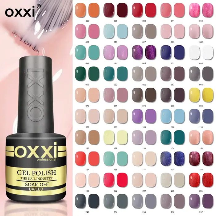 Vernis Gel OXXI pour Ongles 8ml – Couleurs Semi-permanentes UV Gel Manucure Gellac LED Hybride Émail Quotidien Classique Gel Lak