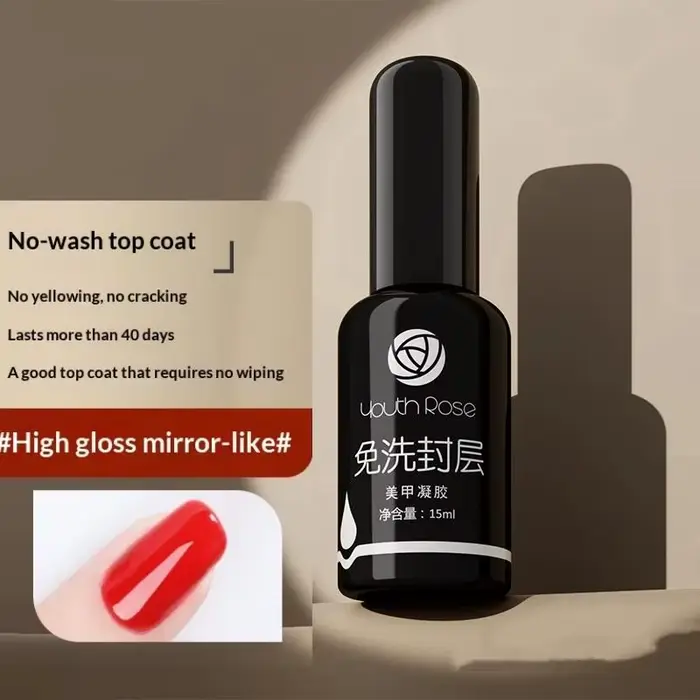 Vernis à ongles Gel de renfort 15ML, Base transparente, Extension de couche de finition, Fixation de