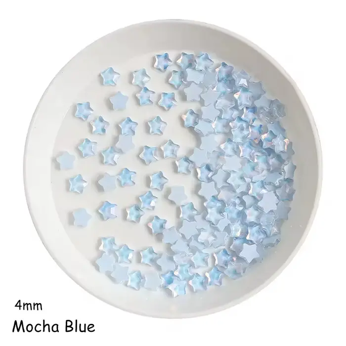 100 pièces mignon Mini moka couleur étoile 4MM dos plat verre cristal Nail Art strass bricolage manu