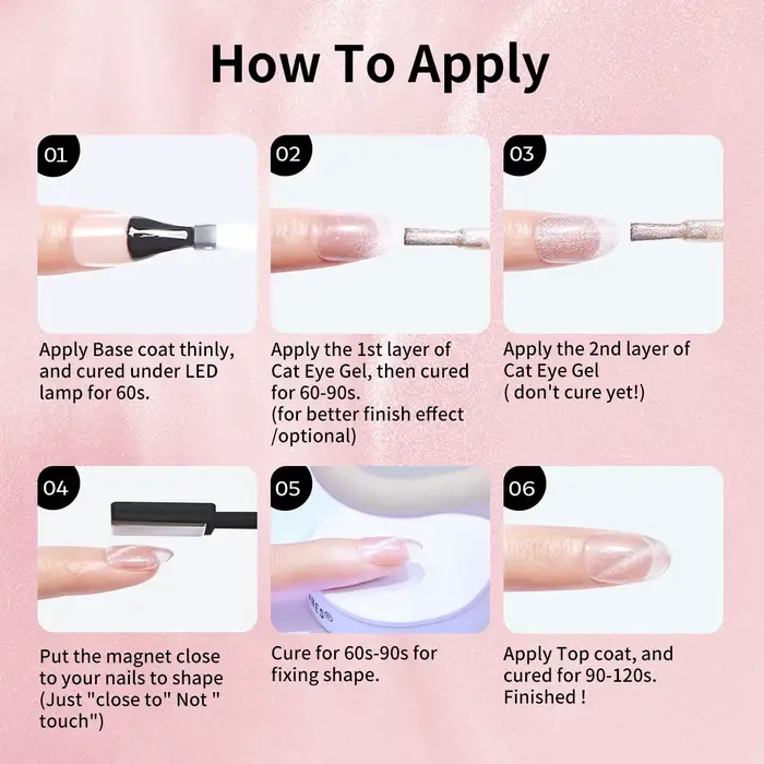 6 pièces noël ongles blanchissant 2025 Style vente chaude aurores boréales perle oeil de chat aimant Gel vernis